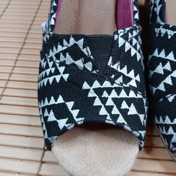 Toms women's cork wedge 3" heel open toe fabric sa - Picture 2 of 10